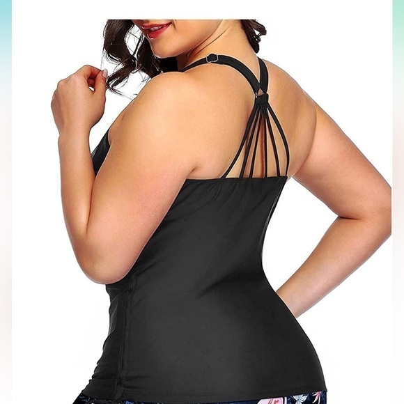 NWT 16W  tankini top black - Picture 2 of 3